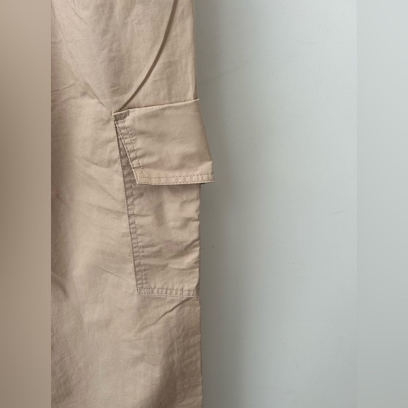 Zara wide leg cargo pant tan color - Picture 8 of 12